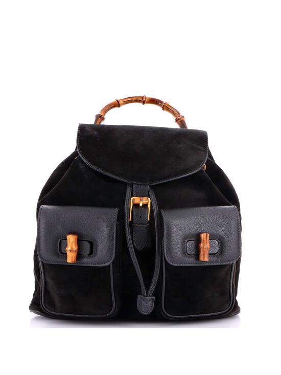 Gucci Handbags - Gucci Vintage Bamboo Backpack Suede #299186G55B